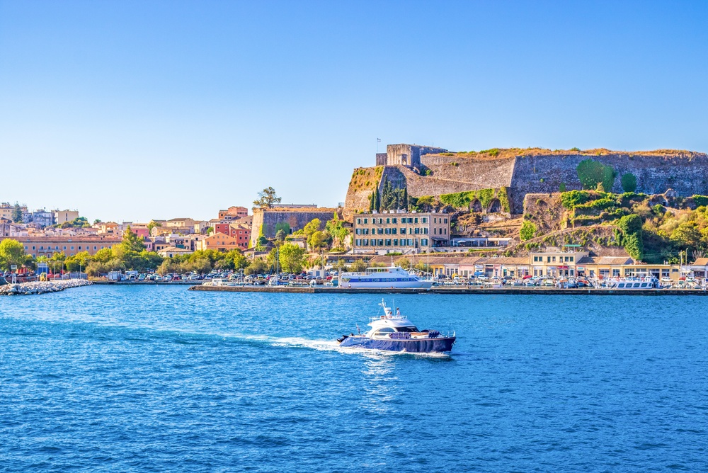 Corfu,greece-september,6,2017:,View,Of,Corfu,Port,With,Yachts,And