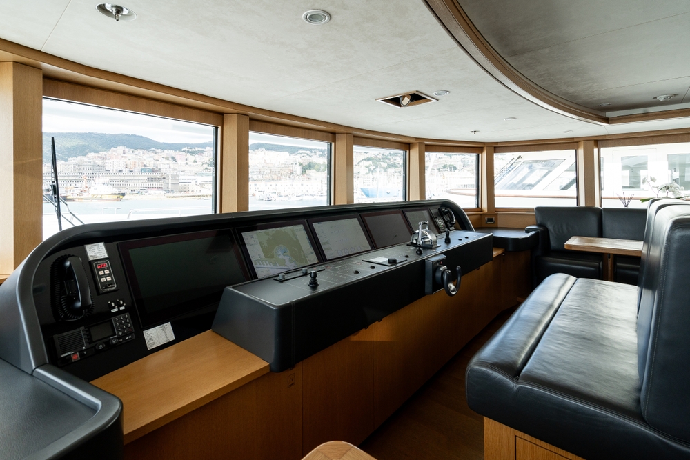 Detail,Shot,Of,The,Throttle,Controls,,Radar,And,Ship’s,Systems