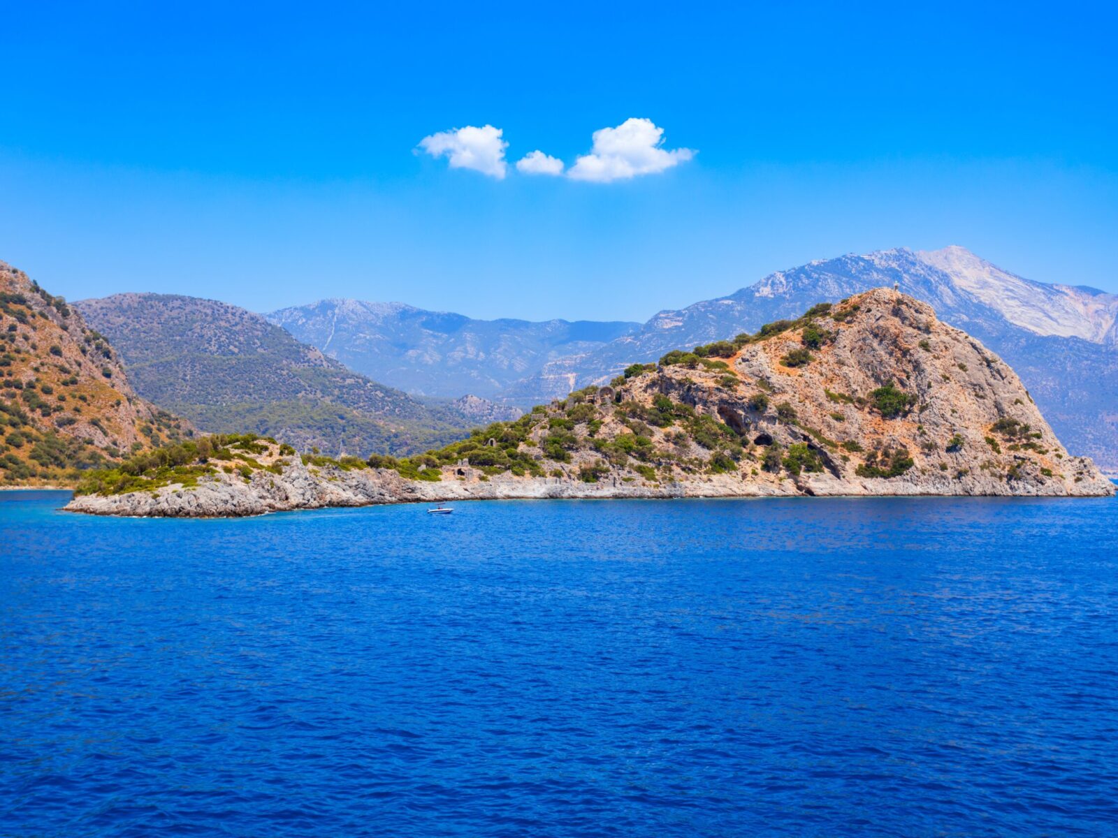 Gemiler,Or,St.,Nicholas,Island,Aerial,Panoramic,View,Near,Oludeniz