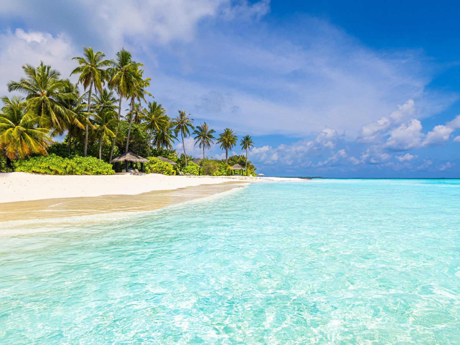 Beach,Resort,Landscape,,Tropical,Waves,Surf.,Sunny,Sky,Horizon,Summer