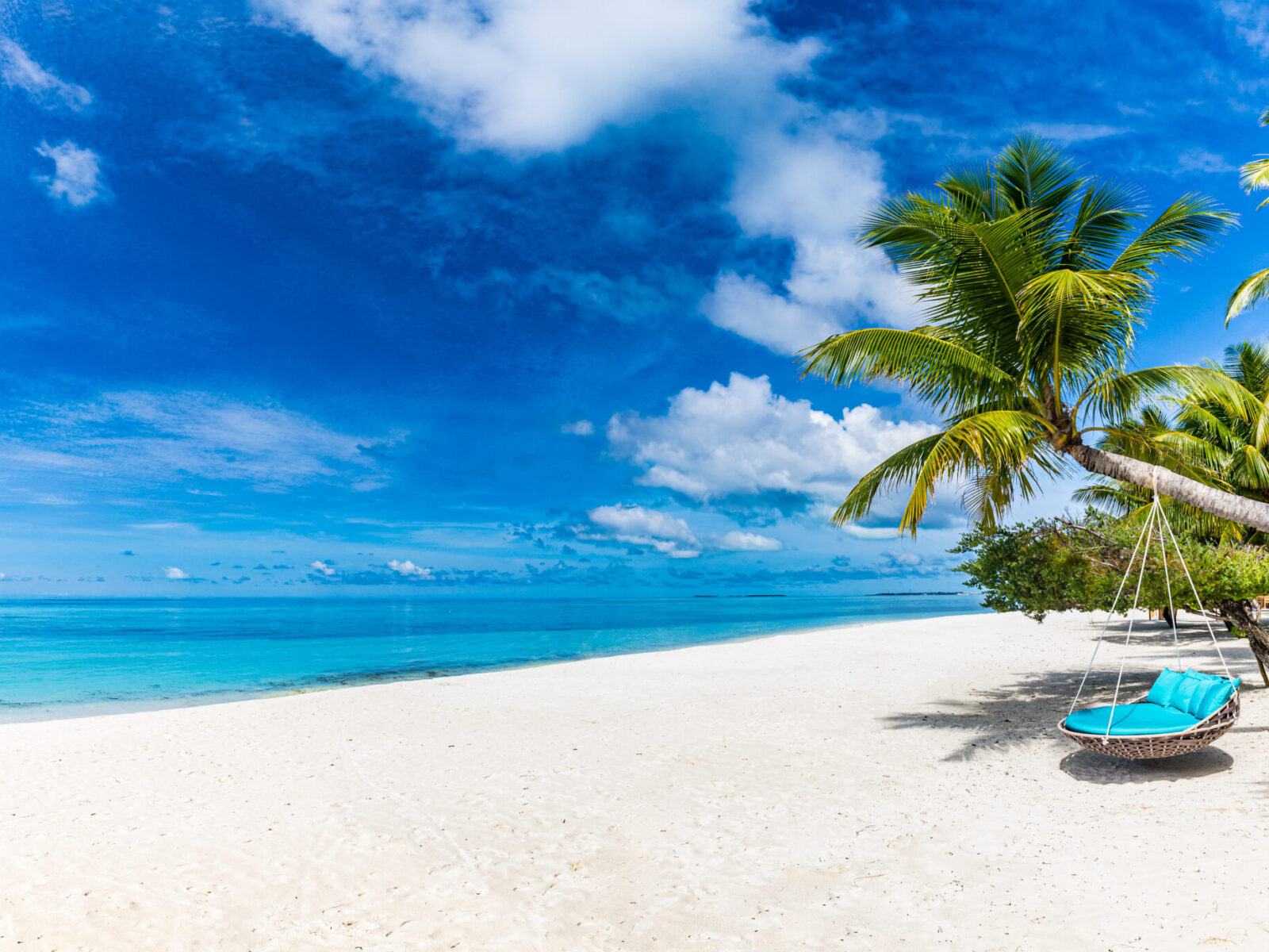 Tropical,Beach,Background,As,Summer,Relax,Landscape,With,Beach,Swing