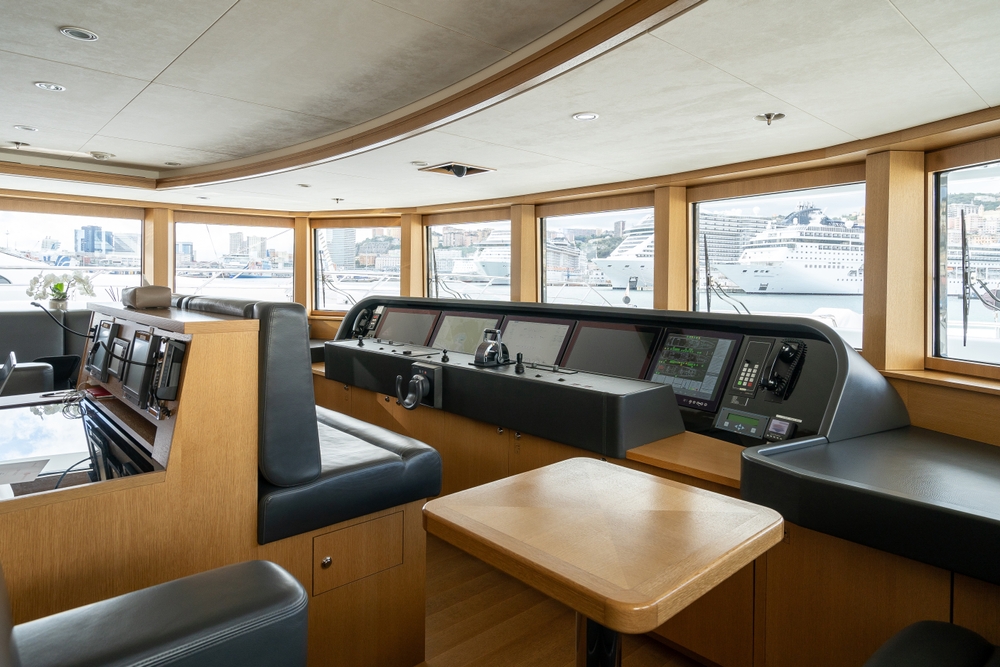 Detail,Shot,Of,The,Throttle,Controls,,Radar,And,Ship’s,Systems