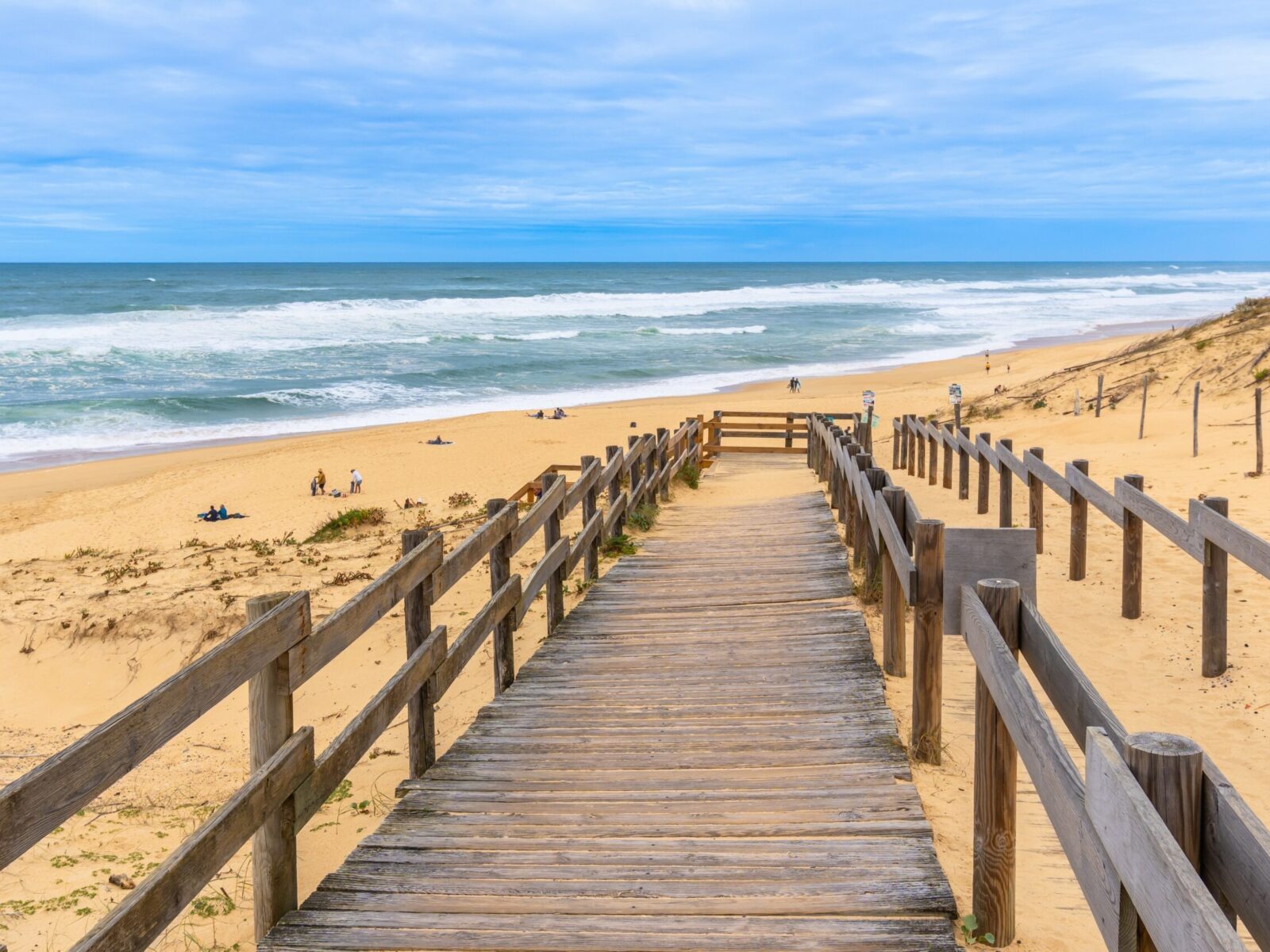 Wooden,Boardwalk,Path,Leading,Down,To,The,Sandy,Messanges,Beach,
