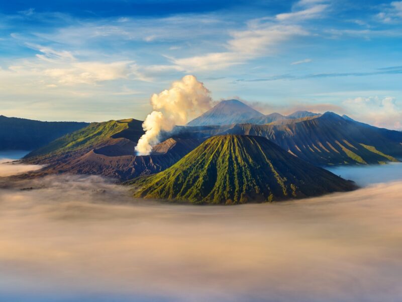 Mount,Bromo,Volcano,(gunung,Bromo),During,Sunrise,From,Viewpoint,On