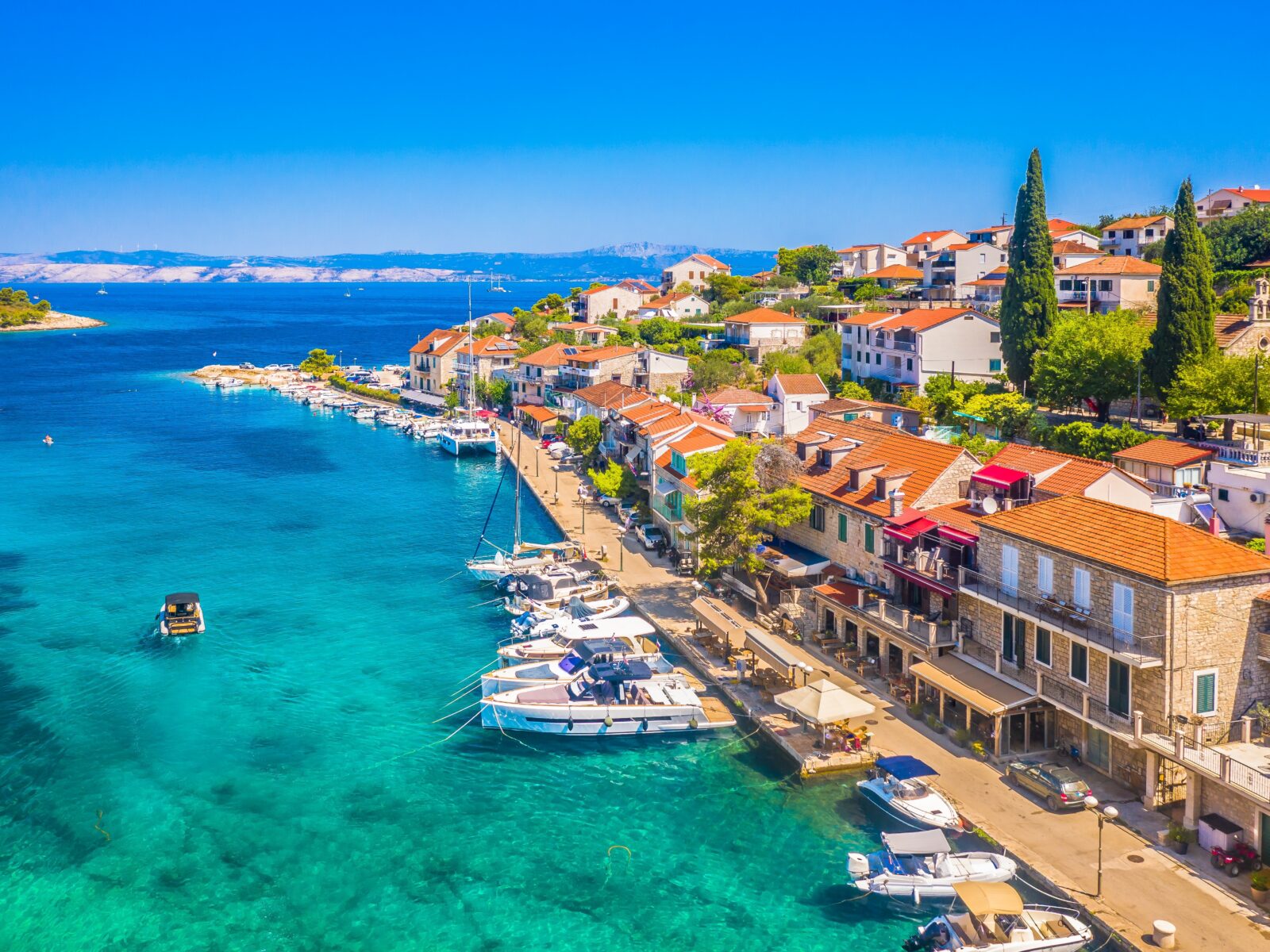 Aerial,View,Of,Stomorska,,A,Charming,Coastal,Village,On,Solta
