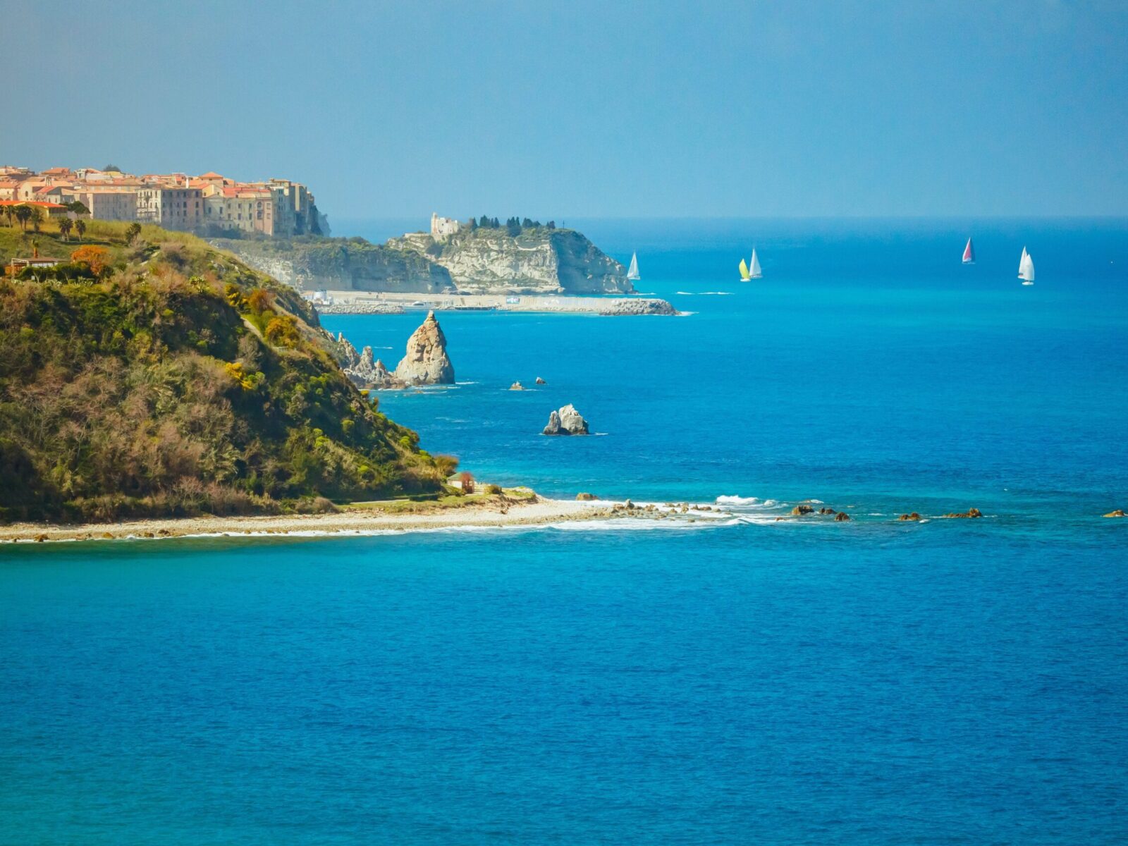 Italy,,Calabria,,Tropea.,Bluffs,Of,The,Coastline,Just,To,The