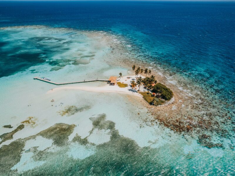 An,Aerial,Top,View,Of,The,Caribbean,Sea,In,The