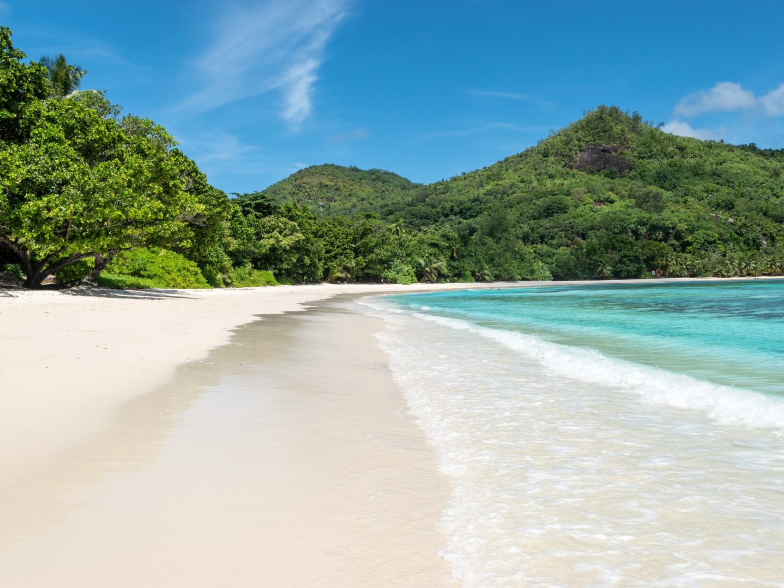 Seychelles,White,Sandy,Beach.,Baie,Lazare,On,Mahé,Island.