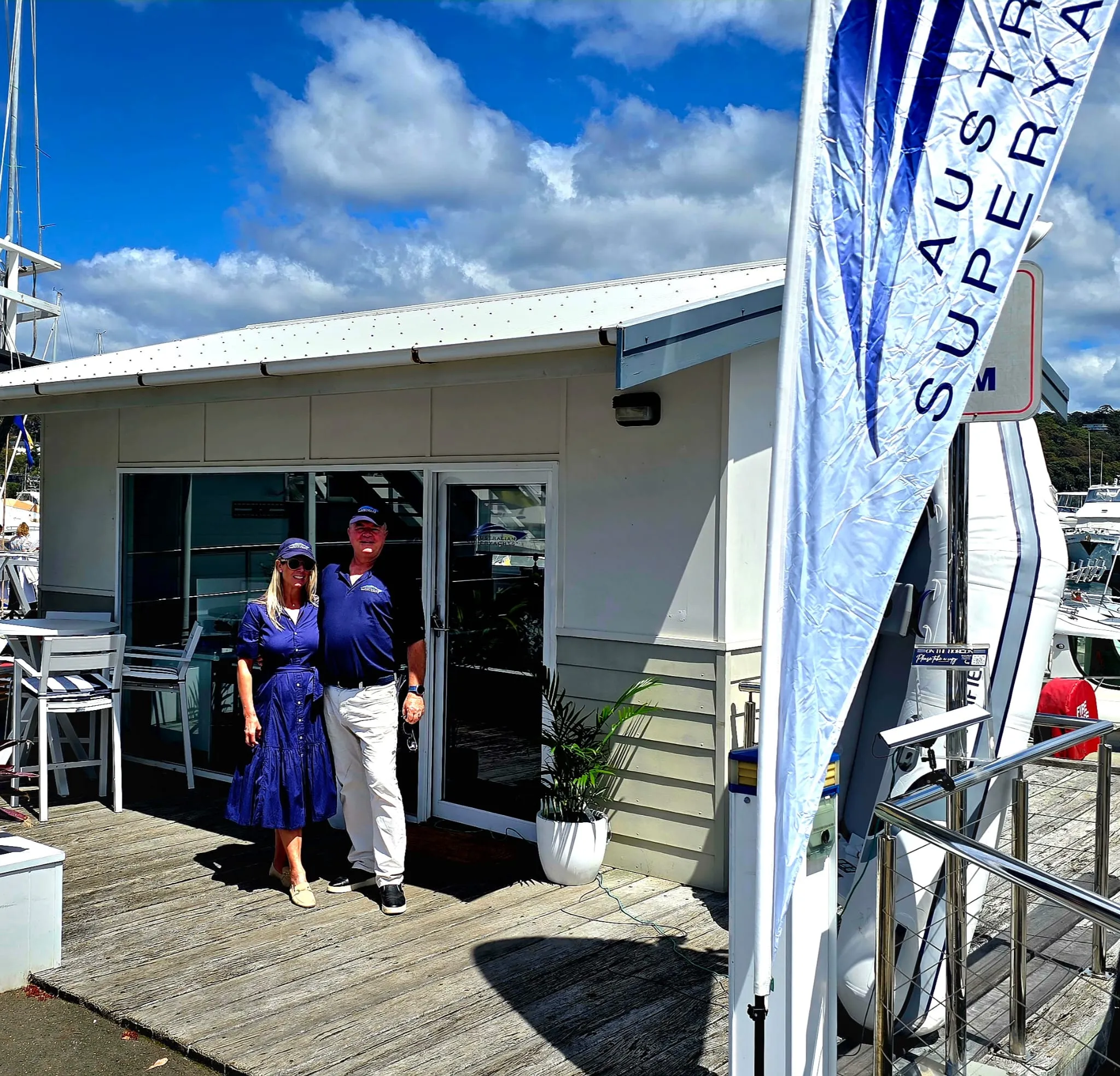 Richard Morris and Anthea Woodhill at the new Australian Superyachts office
